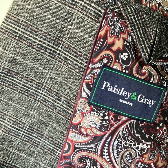 Paisley & Gray Checkered Suit 36R W32 L32 - Picture 5 of 11